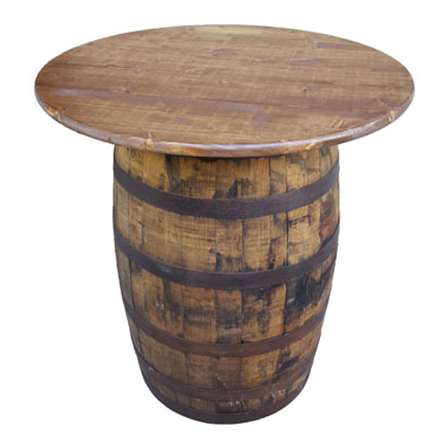 Whiskey Barrel With 36in Round Top