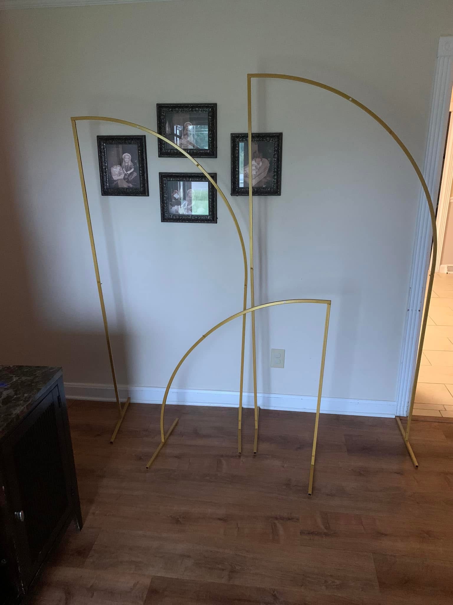 Gold Metal 3pc Halfmoon Arches & Backdrops